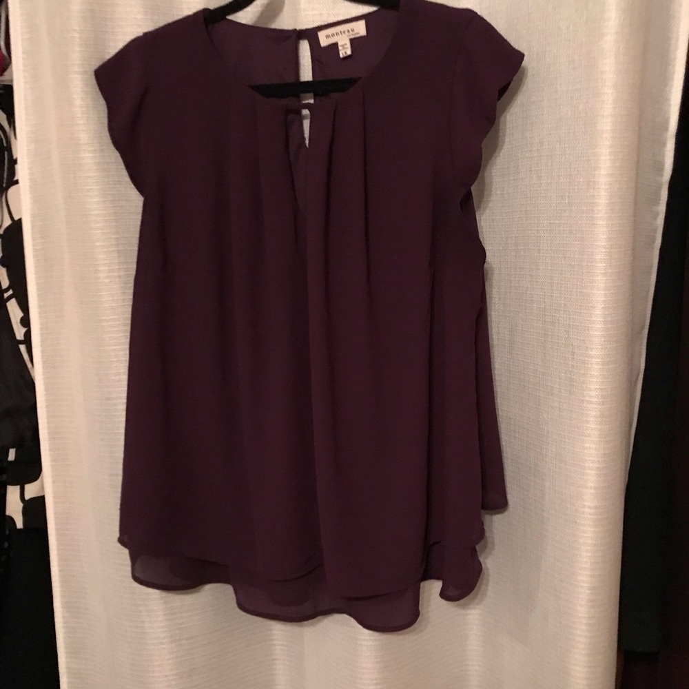Purple short sleeve Plus blouse